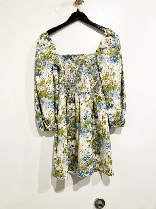 Reformation Greyson Floral Print Linen Mini Dress Size Small - Picture 9 of 13